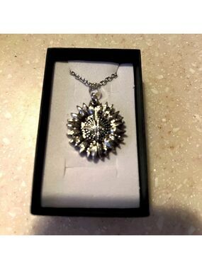 Fashion Jewelry Necklace, Sunflower opens to say “You Are My Sunshine”, 16”Chain